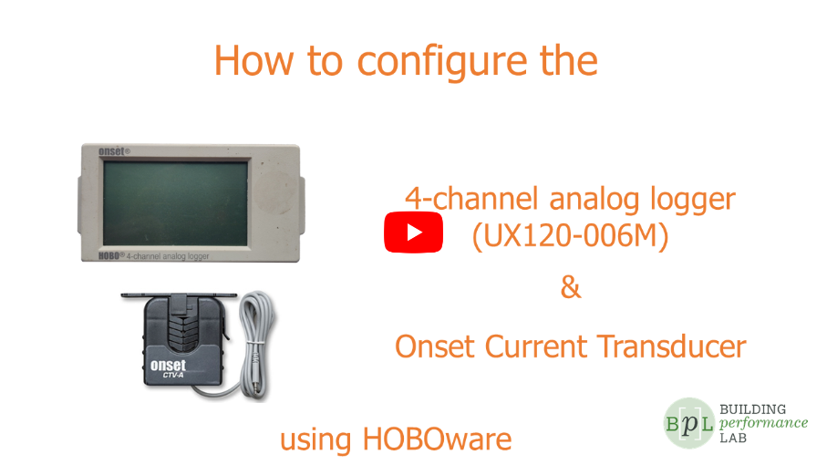 Figure 1: How to configure the 4-channel analog logger & Onset Current Transducer using HOBOware